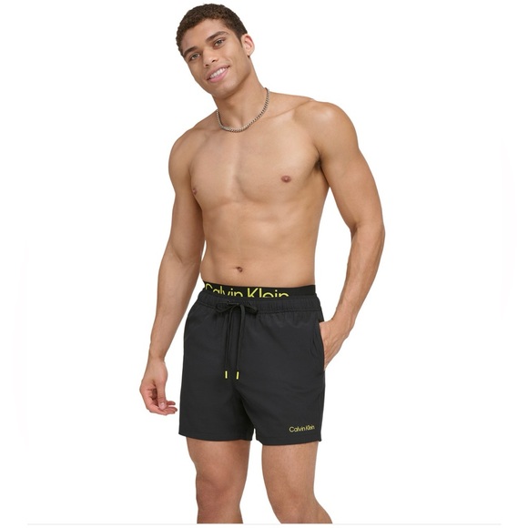 Calvin Klein Logo Elastic Waist Modern Euro
5" Volley Swim Trunks, NWT - Picture 5 of 5